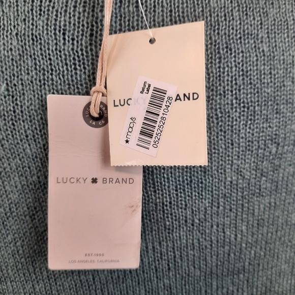 NWT Lucky Brand Oversized Fringe Green Wool Blend Sweater Size Medium Women's - Picture 6 of 8